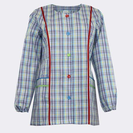 Bata de mujer corta de tela de cuadros