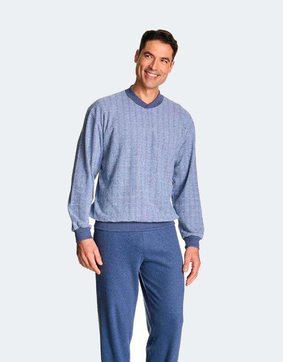 Pijama hombre invierno cuello pico