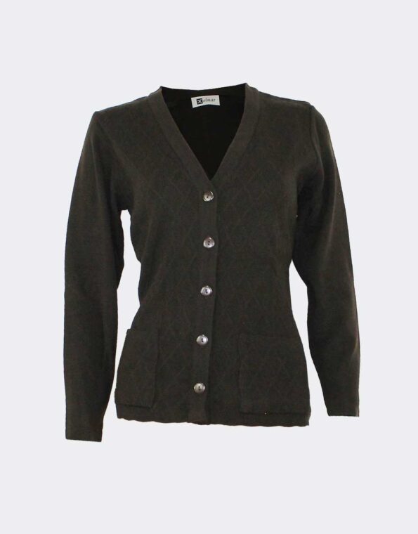 chaqueta mujer clasica escote pico acrilica