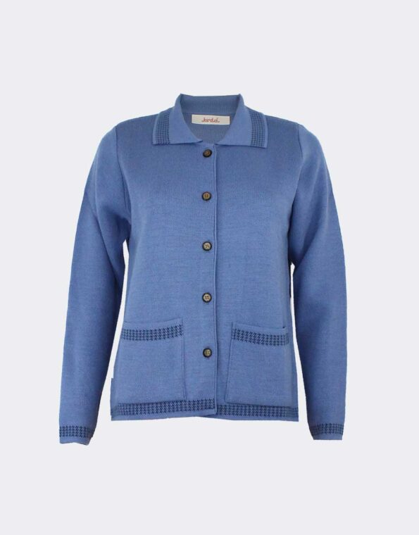 chaqueta mujer cuello polo azul