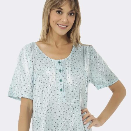camisa dormir manga corta punto seda