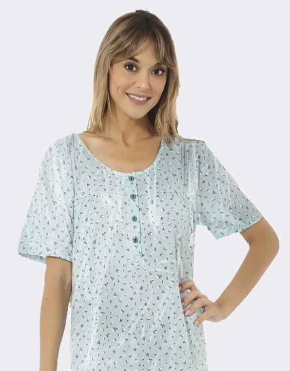 camisa dormir manga corta punto seda