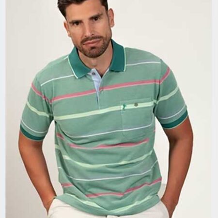 Polo hombre manga corta tejido granito