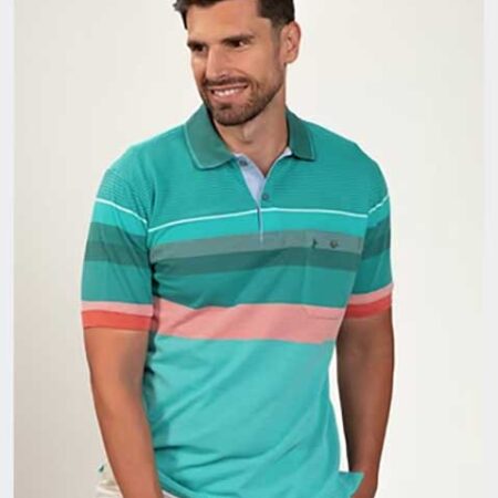 Polo hombre punto piqué manga corta con bolsillo