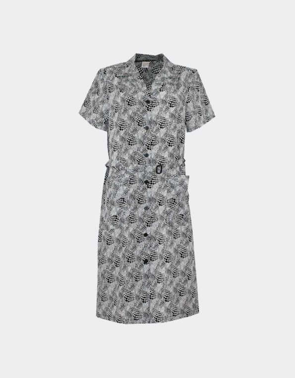 Bata vestido bambula mujer manga corta cuello camisero