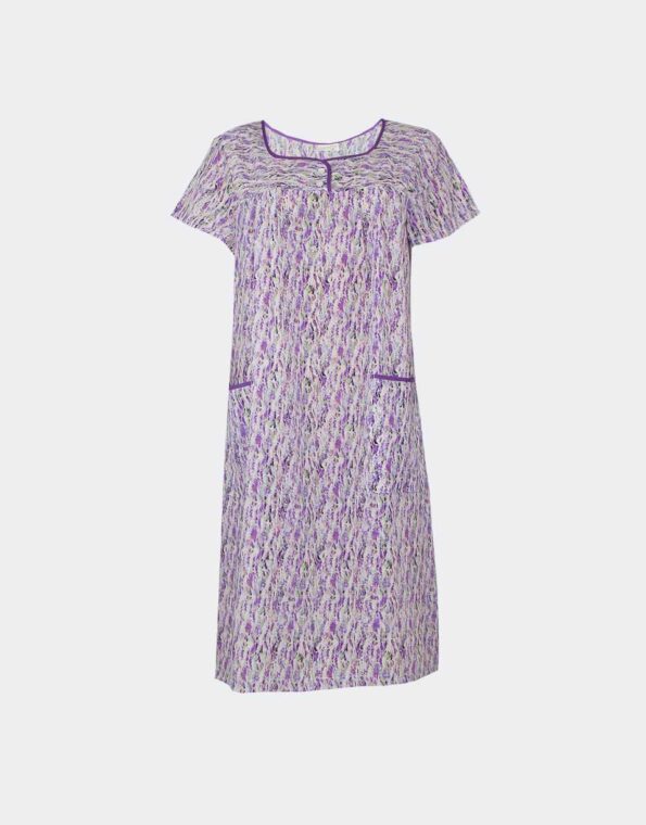 Bata vestido mujer tela manga corta bambula