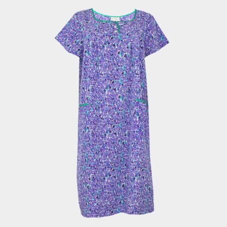 Bata vestido tela manga corta bambula