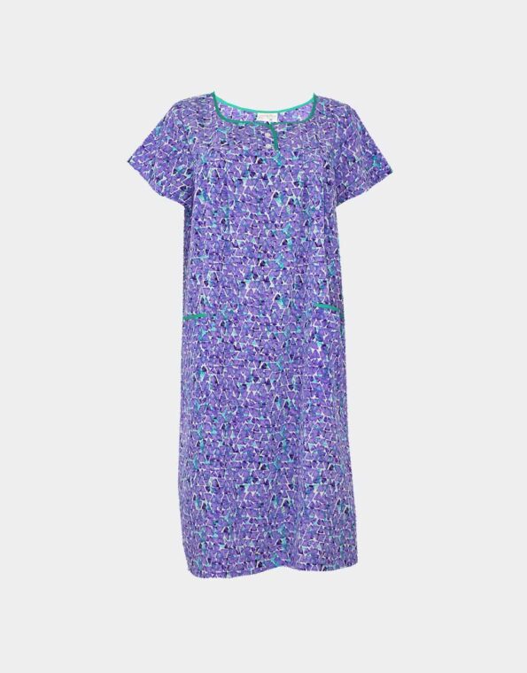 Bata vestido tela manga corta bambula