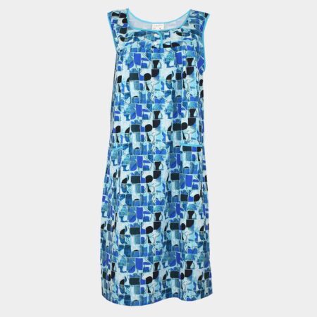 Vestido bata mujer tela sin mangas bambula