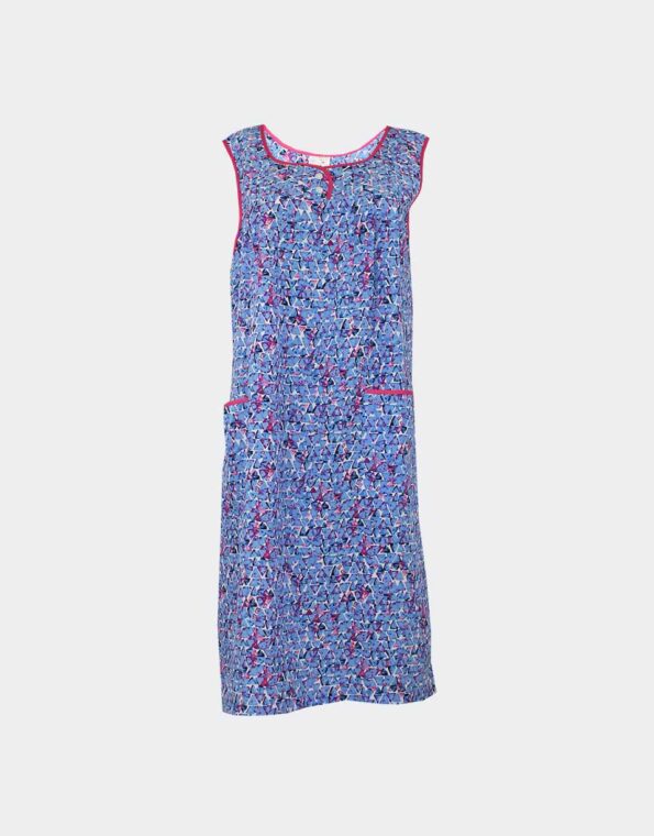 Bata vestido mujer tela sin mangas bambula