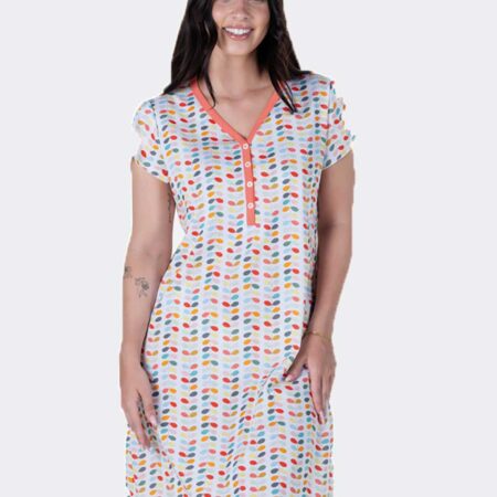 Camisón mujer punto escote pico manga corta