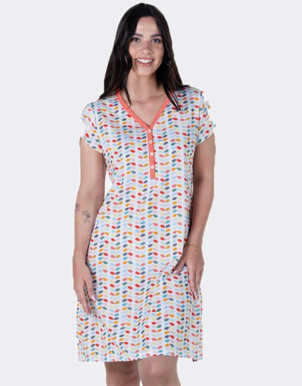 Camisón mujer punto escote pico manga corta
