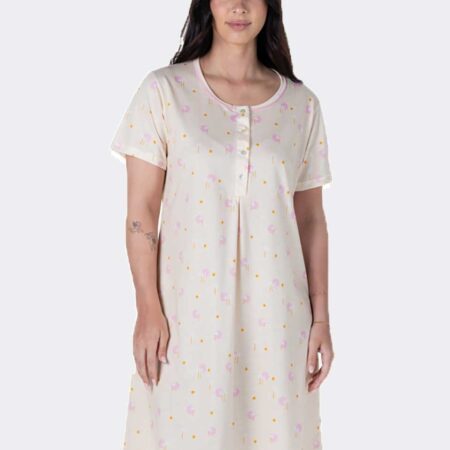 Camisón mujer punto algodón manga corta