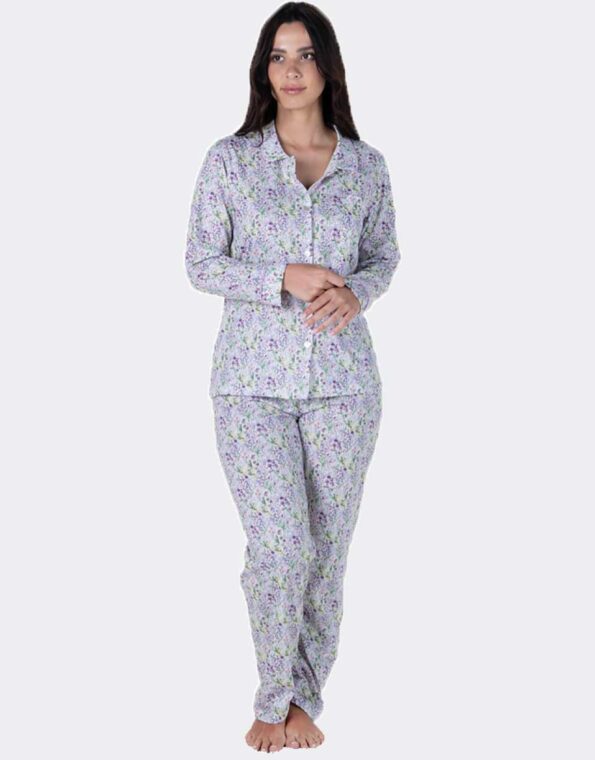 Pijama mujer punto fino largo abierto