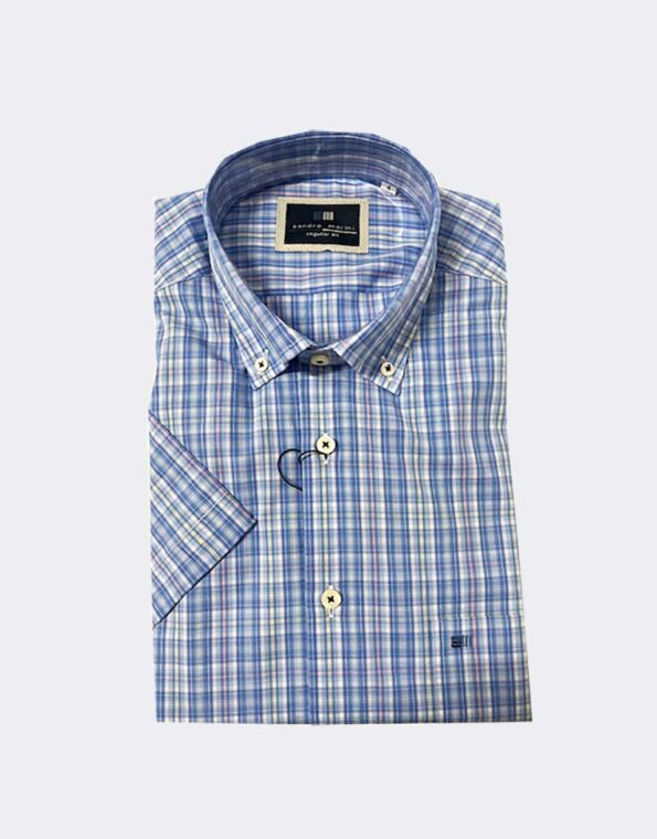 camisa manga corta patron clasico en cadros
