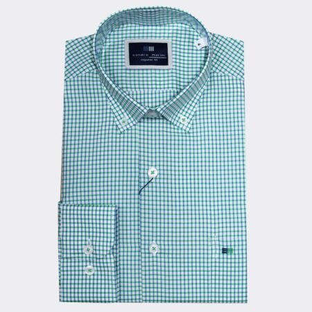 Camisa tela fina hombre manga larga patron clasico