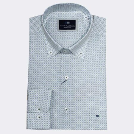 Camisa hombre tela fina manga larga patron clasico