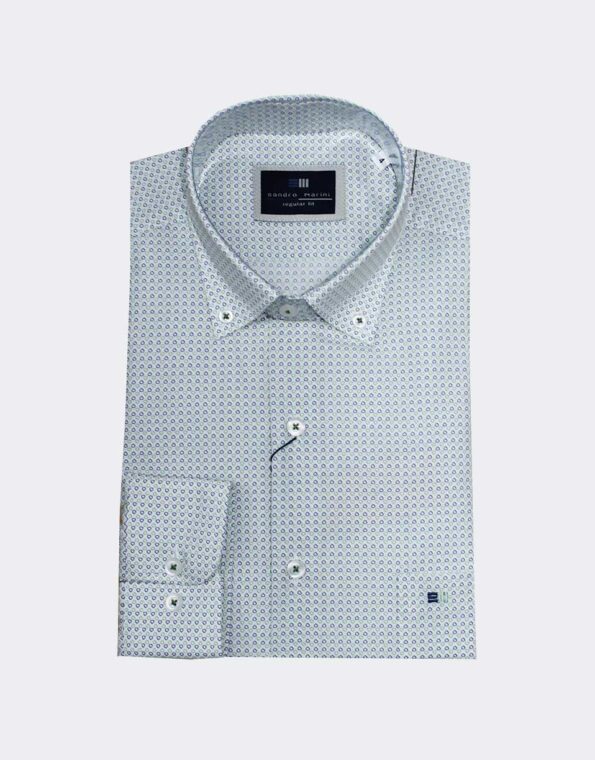 Camisa hombre tela fina manga larga patron clasico