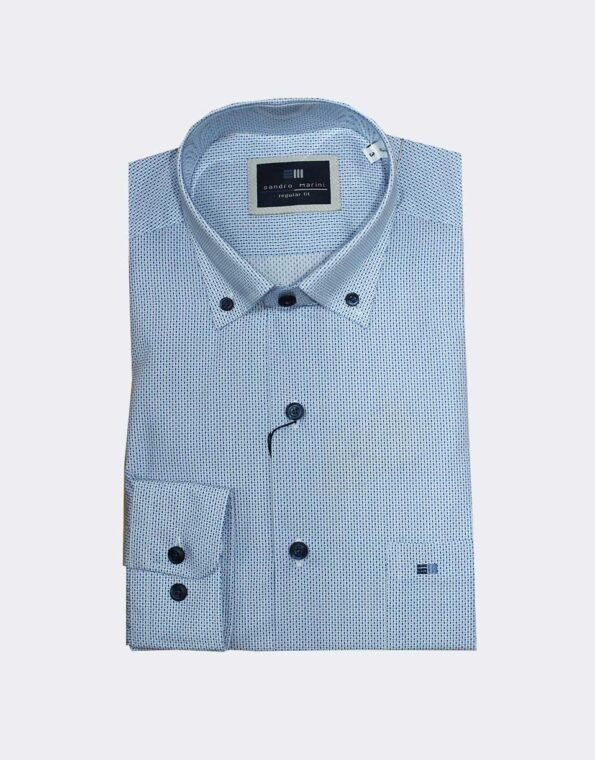 Camisa hombre tela fina manga larga patron clasico