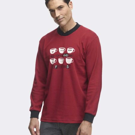 Pijama punto felpa invierno hombre