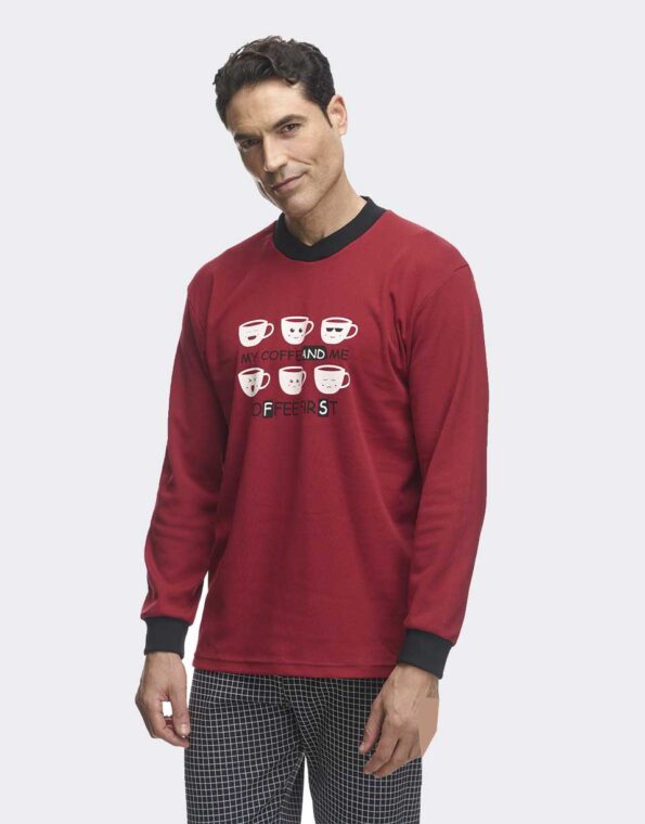 Pijama punto felpa invierno hombre