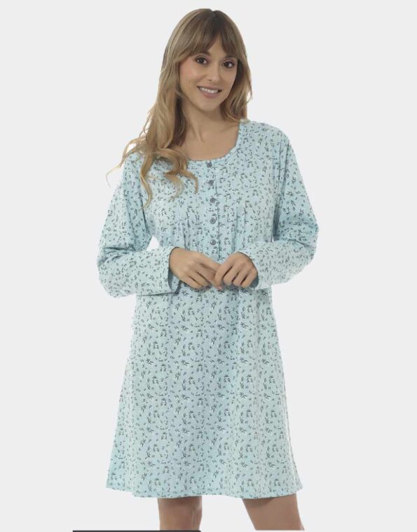 Camisón de mujer punto fino manga larga