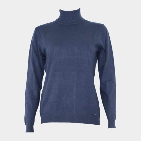 Jersey mujer de punto fino cuello alto