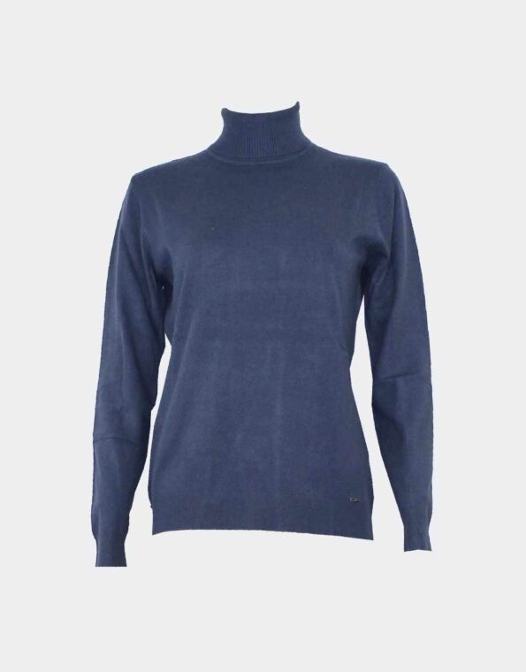 Jersey mujer de punto fino cuello alto