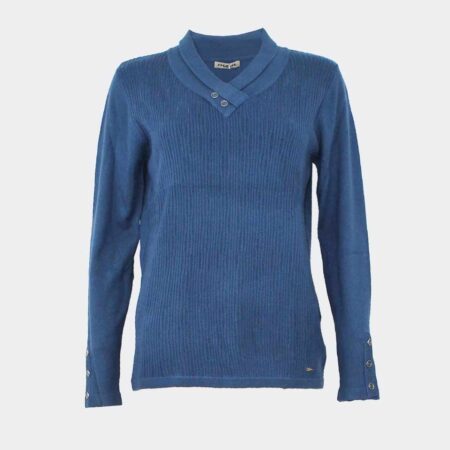 Jersey de mujer de punto cuello pico