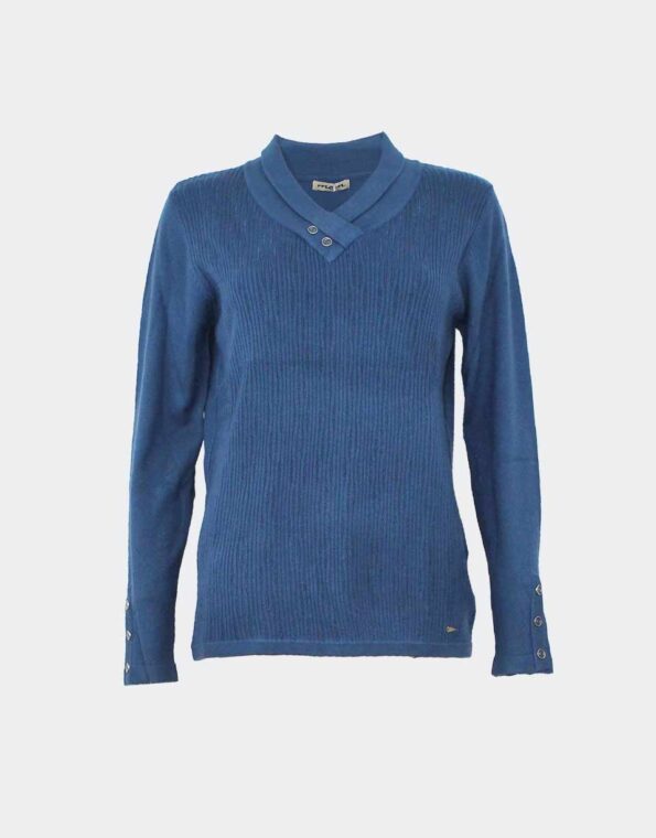 Jersey de mujer de punto cuello pico