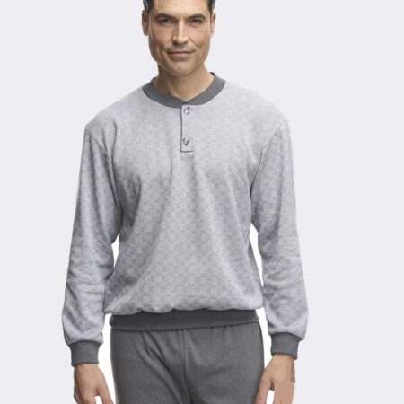 Pijama hombre punto felpa invierno patrón clasico