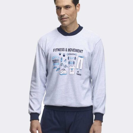 Pijama punto felpa hombre