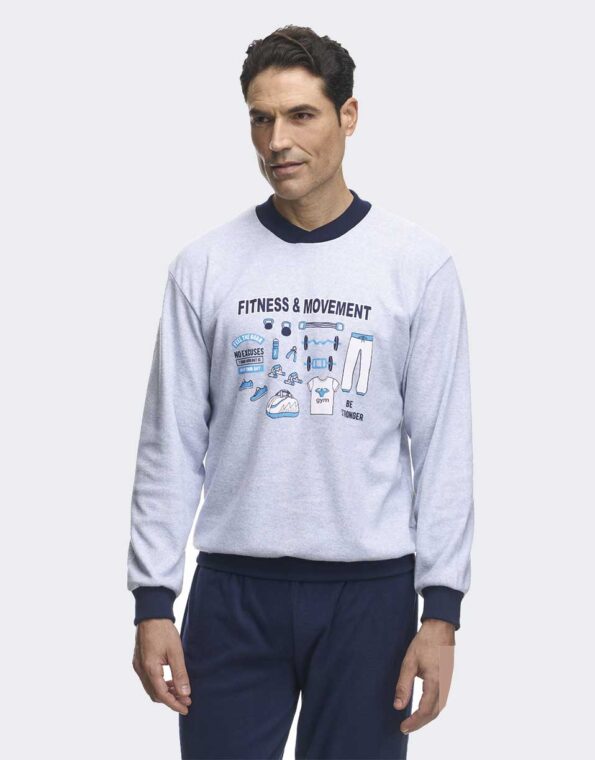 Pijama punto felpa hombre