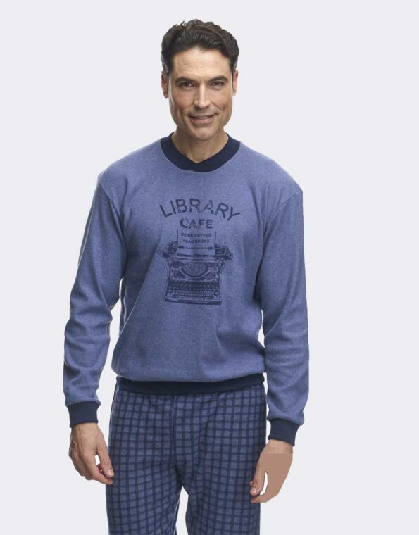 Pijama punto felpa gruesa hombre invierno