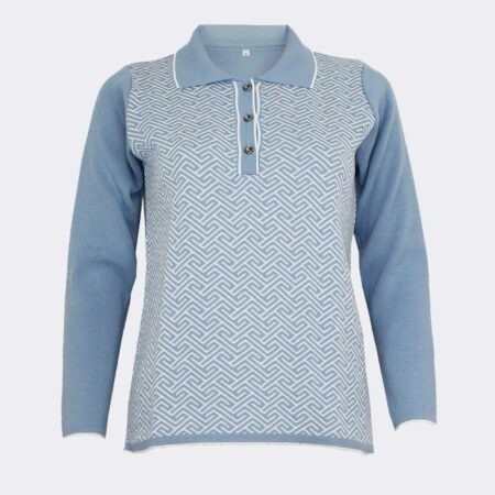 Polo mujer punto estampado geometrico