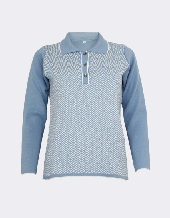 Polo mujer punto estampado geometrico