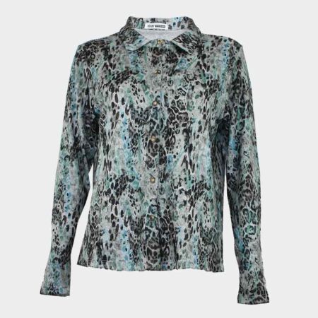 Blusa de mujer punto cuello camisero