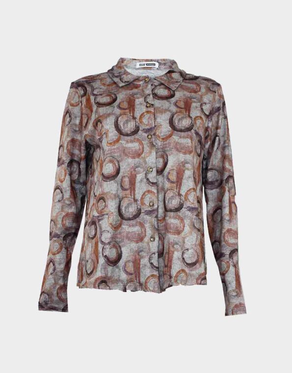Blusa de mujer de punto cuello camisero