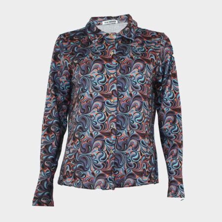 Blusa mujer de punto cuello camisero