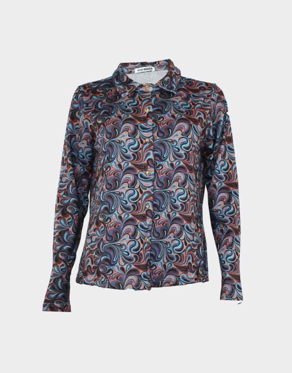 Blusa mujer de punto cuello camisero