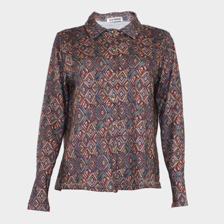 Blusa de mujer punto cuello camisero