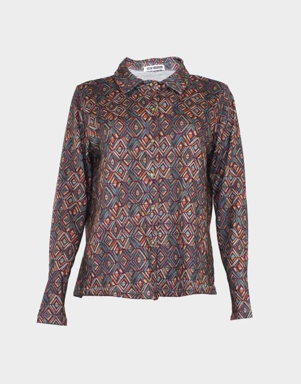 Blusa de mujer punto cuello camisero