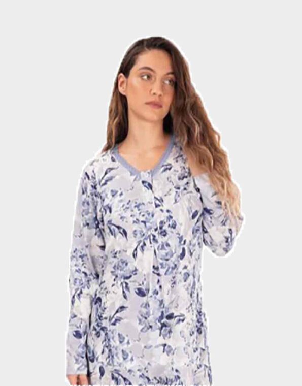 Camisón de mujer punto fino manga larga