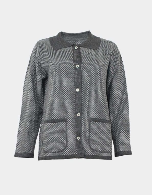 Chaqueta mujer con cuello y bolsillos
