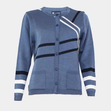 Chaqueta de mujer punto cuello redondo acrilica