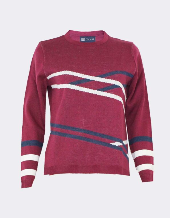 jersey mujer cuello redondo acrilico con franjas