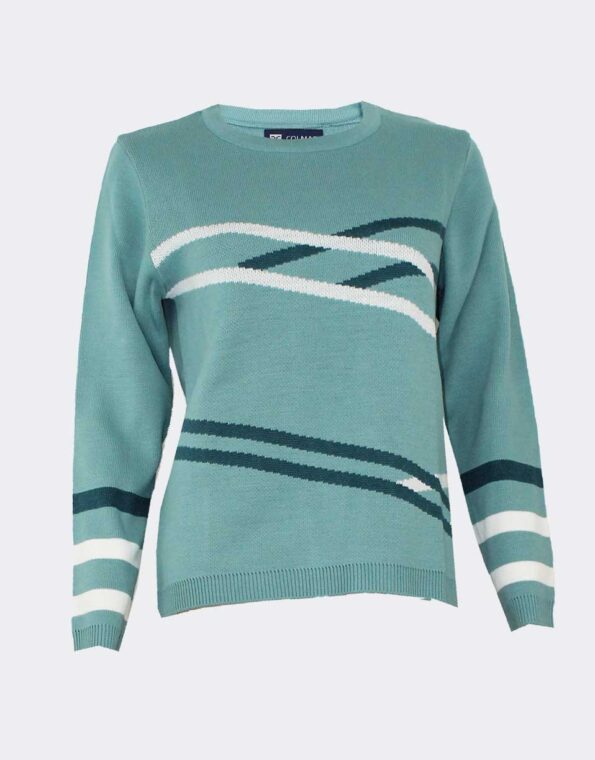 jersey mujer cuello redondo acrilico con franjas