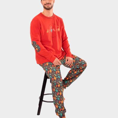 Pijama hombre en punto felpa