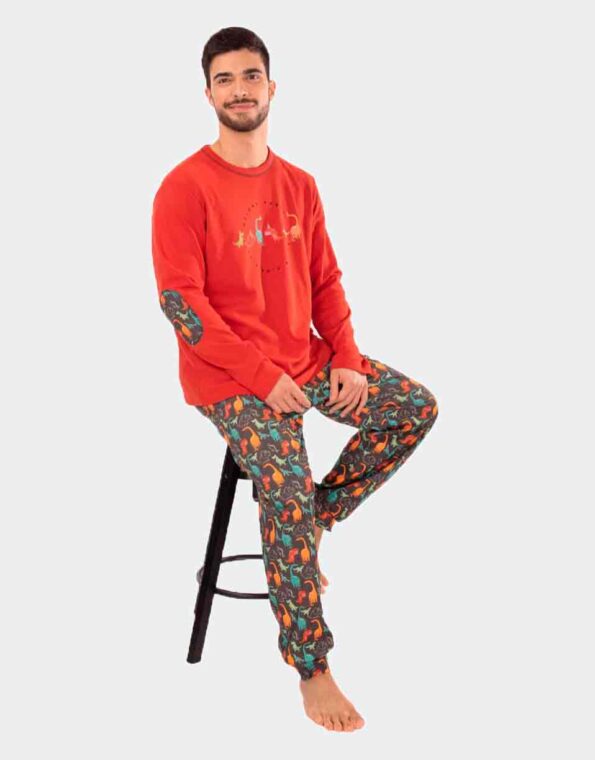 Pijama hombre en punto felpa