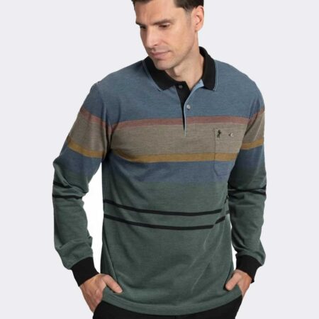 Polo de hombre punto piqué manga larga